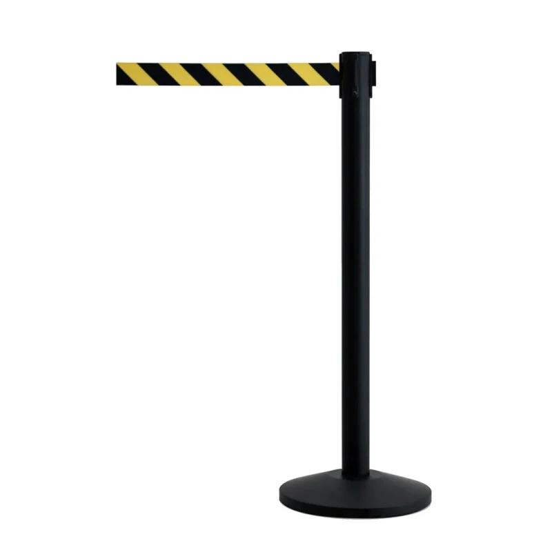 Tensator Retractable Safety Barrier 2.3 Meter Tape Length Steel Black Yellow QWYPOST-33D4