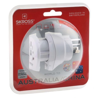 SKROSS Travel Adapter USA Switzerland UK Italy Europe China Australia 10A 240V 768-2876