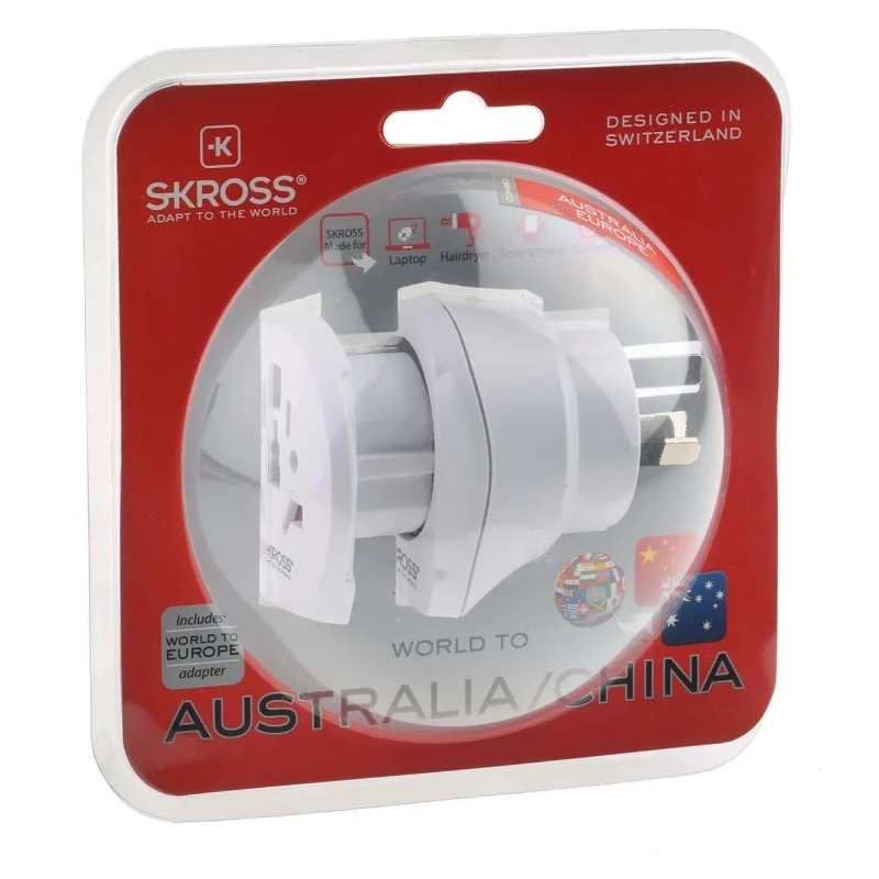 SKROSS Travel Adapter USA Switzerland UK Italy Europe China Australia 10A 240V 768-2876