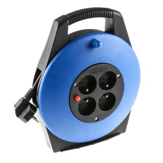 RS PRO 10 m 4 Socket Type E Cable Reel Extension Lead, 230V AC, 10A Current, Polyvinyl Chloride Jacket 768-4450