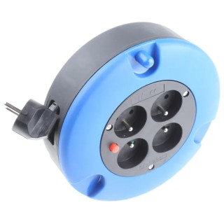 RS PRO 5 m 4 Socket Type E Cable Reel 230V AC 10A Polyvinyl Chloride Jacket 768-4456