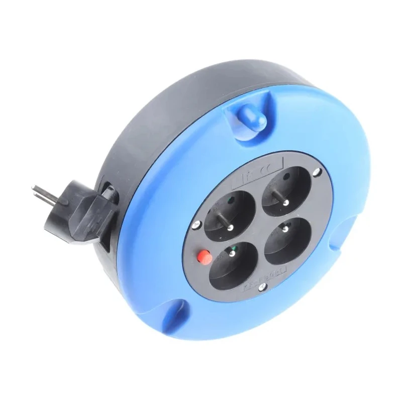 RS PRO 5 m 4 Socket Type E Cable Reel 230V AC 10A Polyvinyl Chloride Jacket 768-4456