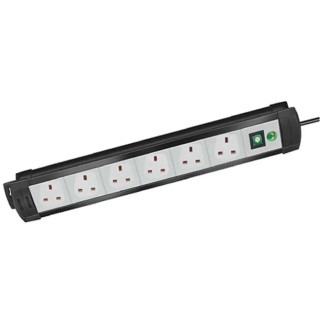 brennenstuhl Premium-Line 3 m 6 Socket Type G Extension Lead Kit, 230V, 13A, Switchable, IP20 1951563100