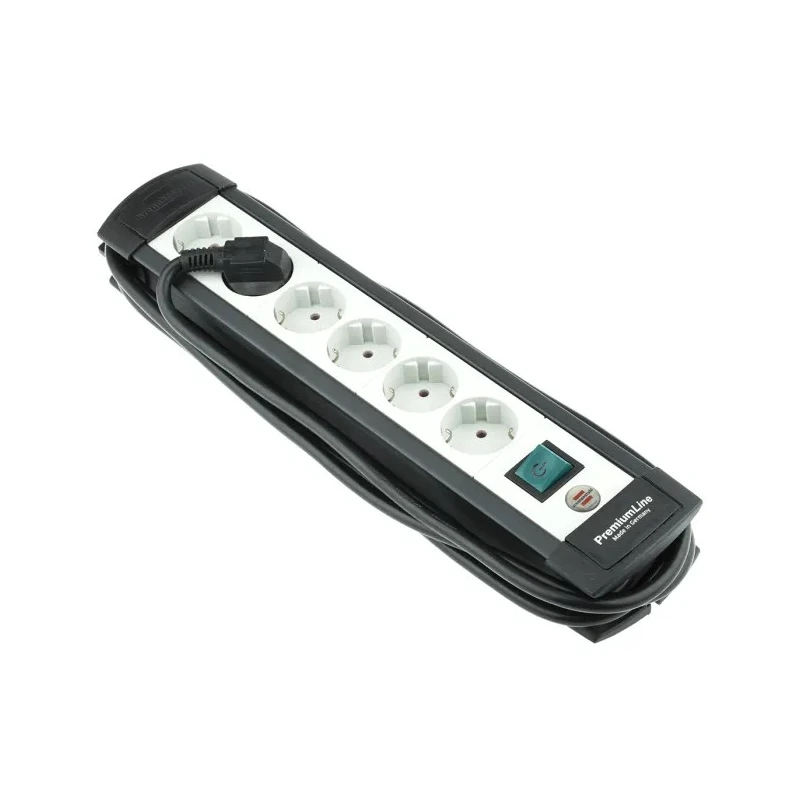 brennenstuhl Premium-Line Extension Lead Kit 3m Cable Length, 16A Current, 6 Socket Type F German Schuko, 230V 1951560100