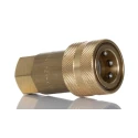 RS PRO Brass Hydraulic Quick Connect Coupling Female BSP 3/8 in 160 bar 768-5825