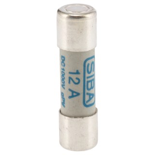 SIBA 12A Ceramic Cartridge Fuse, 10 x 38 mm, 1kV dc, Photovoltaic High Performance URZ Series 5021526.12