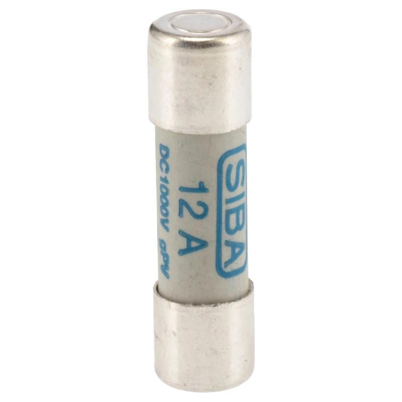SIBA 12A Ceramic Cartridge Fuse, 10 x 38 mm, 1kV dc, Photovoltaic High Performance URZ Series 5021526.12