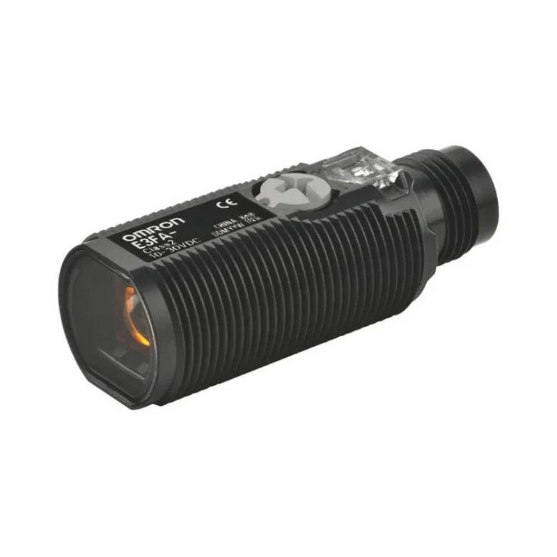 Omron Retroreflective Photoelectric Sensor Barrel Style 0 to 500 mm Detection Range NPN Output IP67 IP69K E3FA-RN22