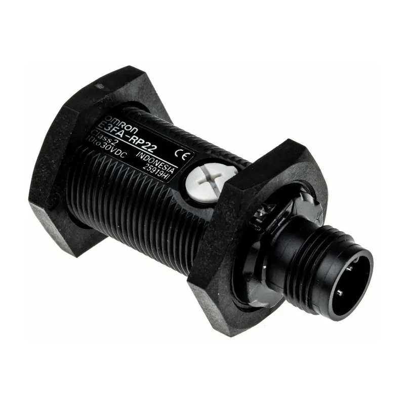 Omron Retroreflective Photoelectric Sensor, Barrel Style, 0 to 500 mm Detection Range, PNP Output, IP67 & IP69K E3FA-RP22