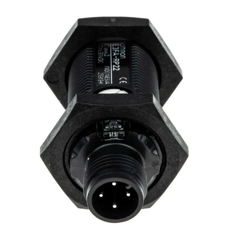 Omron Retroreflective Photoelectric Sensor, Barrel Style, 0 to 500 mm Detection Range, PNP Output, IP67 & IP69K E3FA-RP22