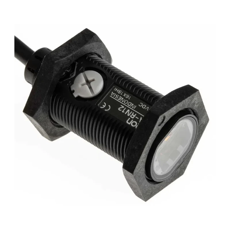 Omron Retroreflective Photoelectric Sensor Barrel Style 0 → 500 mm Detection Range NPN Output IP67 IP69K E3FA-RN12 2M