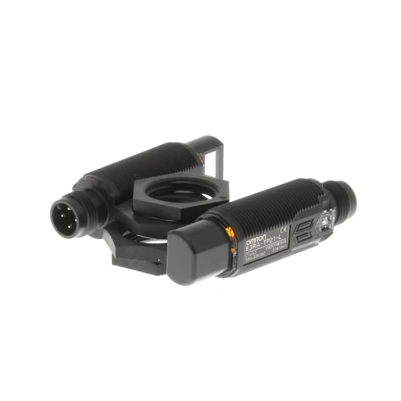 Omron Through Beam Photoelectric Sensor Barrel Style 15 m Detection Range PNP Output IP67 IP69K E3RA-TP21