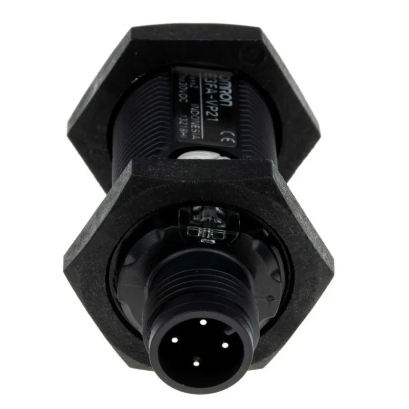 Omron Diffuse Photoelectric Sensor, Barrel Style, 10 mm to 50 mm Detection Range, PNP Output, IP69K, IP67 Rated E3FA-VP21