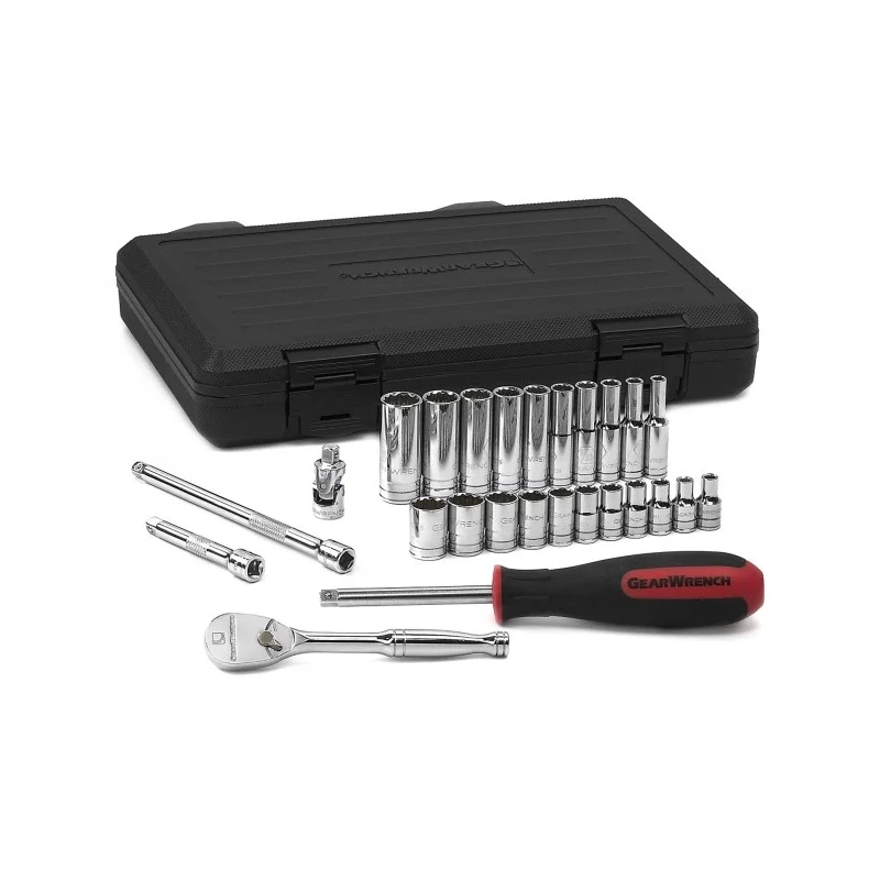 GearWrench 26-Piece 1/4 in 12 Point Chrome Alloy Steel Socket Set 80313