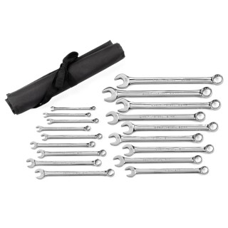 GearWrench 18-Piece Ring Spanner Set 7 to 24 mm Alloy Steel Chrome Full Polish 81920