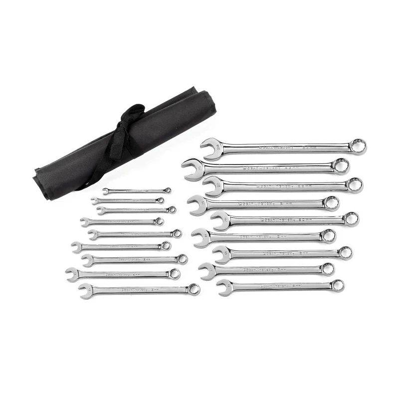 GearWrench 18-Piece Ring Spanner Set 7 to 24 mm Alloy Steel Chrome Full Polish 81920