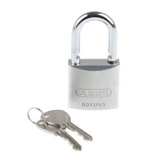 ABUS Keyed Titalium Weatherproof Padlock 8 mm Shackle Diameter, 45mm Body Width 80TI/45