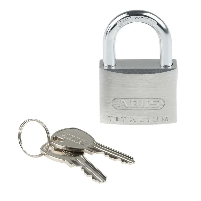 ABUS Weatherproof Keyed Padlock 40mm Body, 6.5 mm Shackle Diameter, Titalium Material 64TI/40 KA6411