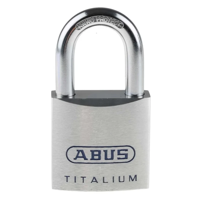 RS PRO Weatherproof Titalium Keyed Padlock 9.5 mm Shackle Diameter 44.5 mm Shackle Length 50 mm Body Width 80TI/50 KA8011