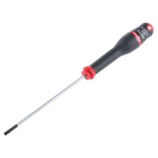 Facom Slotted Screwdriver with 100 mm Blade and 203 mm Overall Length, Insulated Polyamide and Polyurethane Handle AT3X100
