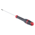 Facom Slotted Screwdriver with 100 mm Blade and 203 mm Overall Length, Insulated Polyamide and Polyurethane Handle AT3X100