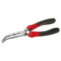 Facom 1-Piece Long Nose Plier Bent Nose 200mm Overall Length, 69mm Jaw, Comfort Grip Handle, VDE/1000V Approved 195A.20CPE