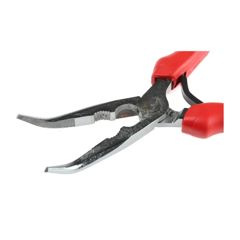 Facom 1-Piece Long Nose Plier Bent Nose 200mm Overall Length, 69mm Jaw, Comfort Grip Handle, VDE/1000V Approved 195A.20CPE