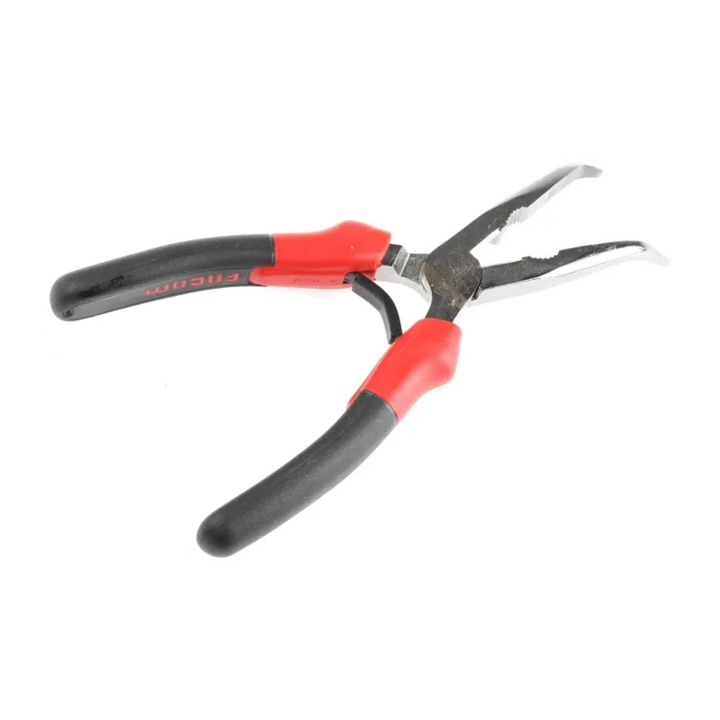 Facom 1-Piece Long Nose Plier Bent Nose 200mm Overall Length, 69mm Jaw, Comfort Grip Handle, VDE/1000V Approved 195A.20CPE