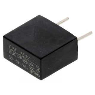 Eaton Radial Lead Time Delay Fuse 2A Current Rating 250V AC Voltage SS-5H-2A-BK