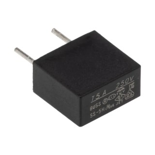 Eaton Fuse, Radial 5A Time Delay 250V AC Plastic Body SS-5H-5A-BK
