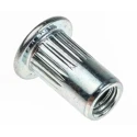 POP Stainless Steel Flat Head Rivet Nut Open End M4 Thread 6mm Diameter 10.3mm Length PSZFON-0430