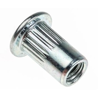 POP Stainless Steel Flat Head Rivet Nut Open End M4 Thread 6mm Diameter 10.3mm Length PSZFON-0430
