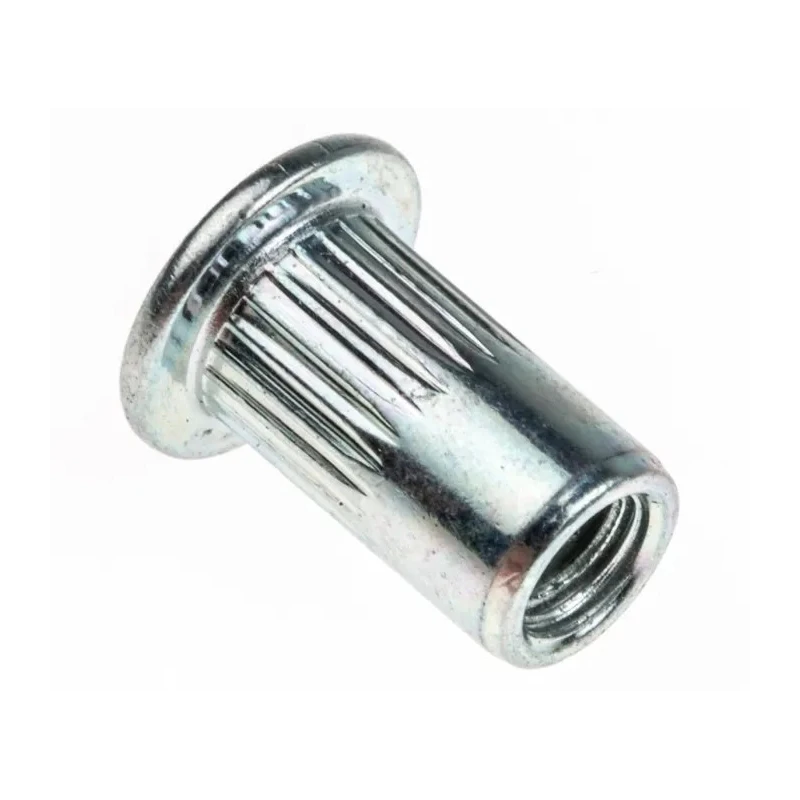 POP Stainless Steel Flat Head Rivet Nut Open End M4 Thread 6mm Diameter 10.3mm Length PSZFON-0430