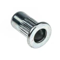 POP Stainless Steel Flat Head Rivet Nut Open End M4 Thread 6mm Diameter 10.3mm Length PSZFON-0430