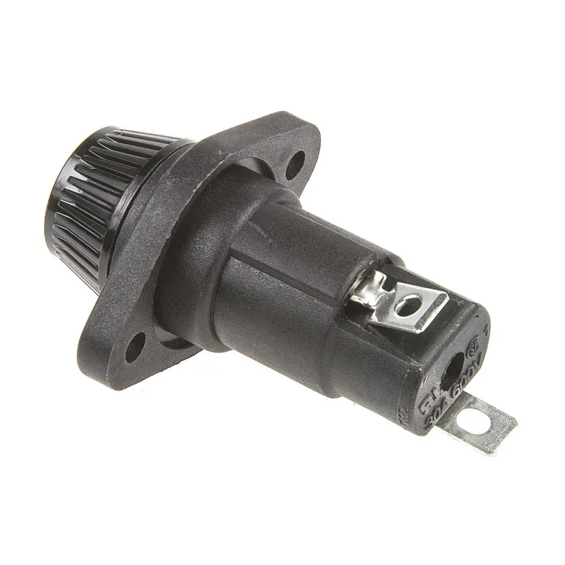 Littelfuse 30A Panel Mount Fuse Holder 60V Manual Cap Style Brass Contact 571 Series 05710007L