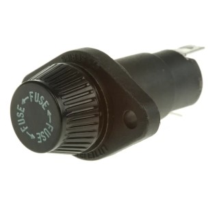 Littelfuse 20A Panel Mount Fuse Holder 600V Glass-Filled Thermoplastic Body Brass Contacts Manual Cap 05710027L