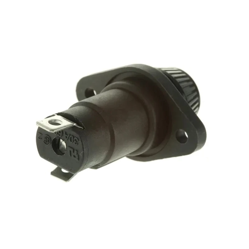 Littelfuse 20A Panel Mount Fuse Holder 600V Glass-Filled Thermoplastic Body Brass Contacts Manual Cap 05710027L