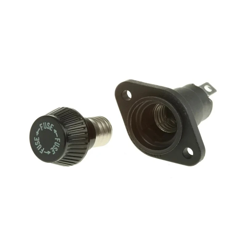 Littelfuse 20A Panel Mount Fuse Holder 600V Glass-Filled Thermoplastic Body Brass Contacts Manual Cap 05710027L