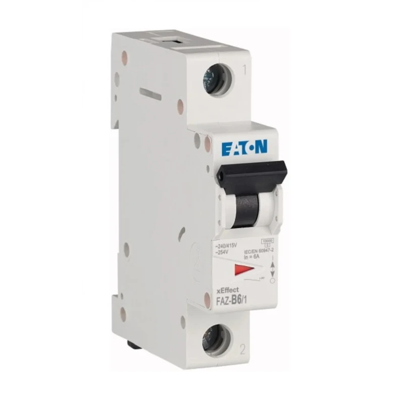 Eaton xEffect FAZ / Miniature Circuit Breaker, 1-Pole, 6A Current Rating, Type B Tripping, 400V AC, 6 kA Breaking FAZ6