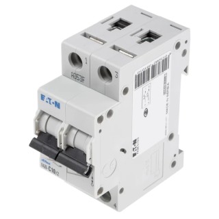 RS PRO Miniature Circuit Breaker, 2-Pole, Type C, 10A, 400V AC, 6kA Breaking Capacity FAZ6