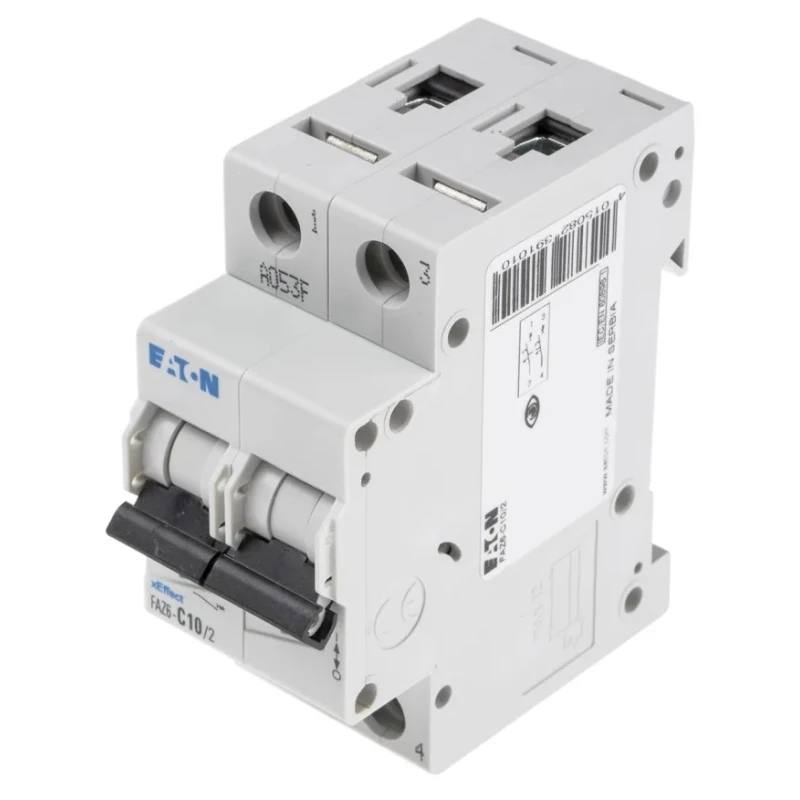 RS PRO Miniature Circuit Breaker, 2-Pole, Type C, 10A, 400V AC, 6kA Breaking Capacity FAZ6
