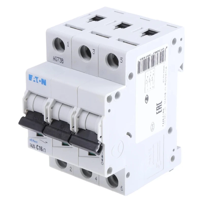 Eaton xEffect Series Miniature Circuit Breaker, 3-Pole, 16A, Type C, 400V AC, 6 kA Breaking Capacity 239148 FAZ6-C16/3