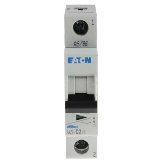 Eaton xEffect Miniature Circuit Breaker 1-Pole 2A Type C 400V AC 6 kA Breaking Capacity FAZ6