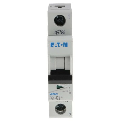 Eaton xEffect Miniature Circuit Breaker 1-Pole 2A Type C 400V AC 6 kA Breaking Capacity FAZ6
