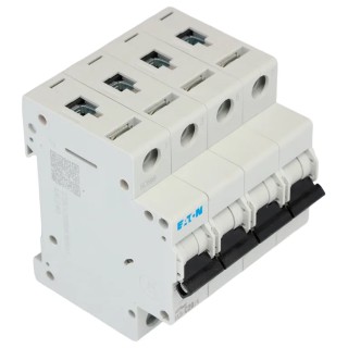 ABB Miniature Circuit Breaker, 4 Poles, 20A Current Rating, Type C, 400V AC, 6 kA Breaking Capacity 239219 FAZ6-C20/4