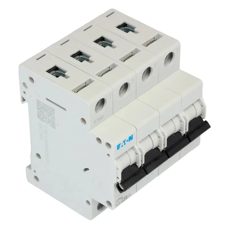 ABB Miniature Circuit Breaker, 4 Poles, 20A Current Rating, Type C, 400V AC, 6 kA Breaking Capacity 239219 FAZ6-C20/4