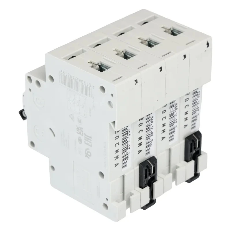ABB Miniature Circuit Breaker, 4 Poles, 20A Current Rating, Type C, 400V AC, 6 kA Breaking Capacity 239219 FAZ6-C20/4