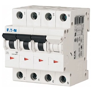 Eaton xEffect Miniature Circuit Breaker, 4-Pole, 40A, Type C, 400V AC, 6 kA Breaking Capacity FAZ6