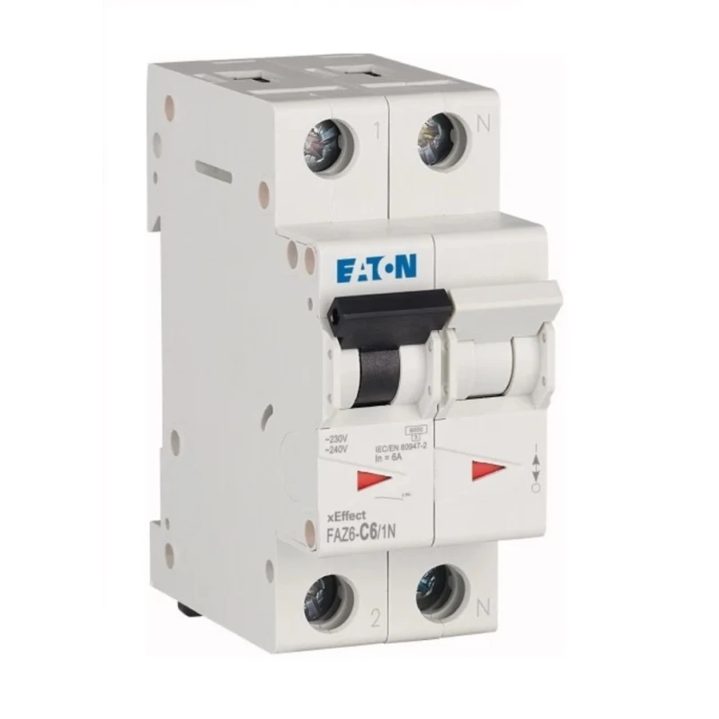 Eaton xEffect Series 2-Pole Miniature Circuit Breaker 6A, Type C, 400V AC, 6 kA Breaking Capacity FAZ6