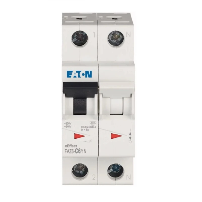 Eaton xEffect Series 2-Pole Miniature Circuit Breaker 6A, Type C, 400V AC, 6 kA Breaking Capacity FAZ6
